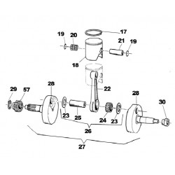PISTON LOAD 7° VERTEX COMPLETE WITH SEGMENT 1 mm 1R - TM RACING N.18 IN THE ILLUSTRATION